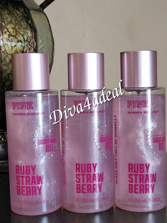 PINK Victoria's Secret Other - 3X PINK Victoria’s Secret RUBY STRAWBERRY SHIMMER Collection 8.4 FL OZ Mist Spra